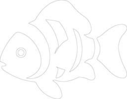 clownfish outline silhouette vector