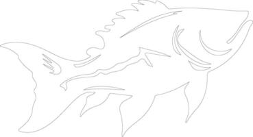 cod outline silhouette vector