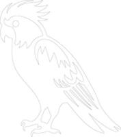 cockatoo outline silhouette vector