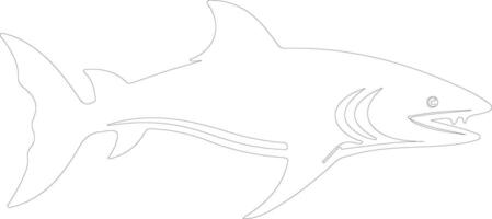 cookiecuttershark outline silhouette vector