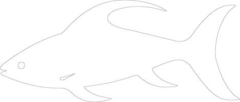 Dinichthys outline silhouette vector