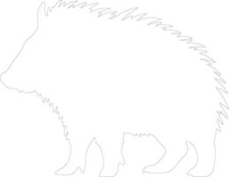 collaredpeccary outline silhouette vector