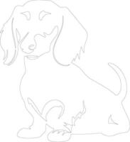 Dachshund outline silhouette vector