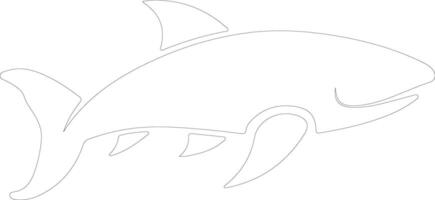 tiburón cortador de galletas contorno silueta vector