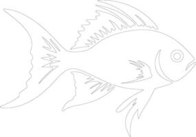 Dinichthys outline silhouette vector