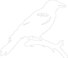 crow outline silhouette vector