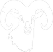 dallsheep outline silhouette vector