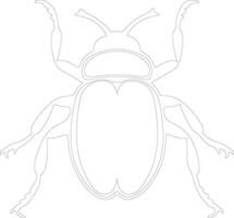 escarabajo oscuro contorno silueta vector