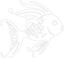 bonyfish outline silhouette vector