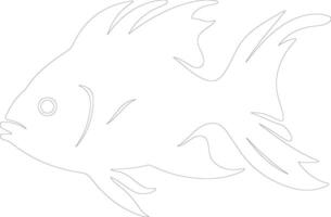 bonyfish outline silhouette vector