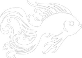 bonyfish outline silhouette vector