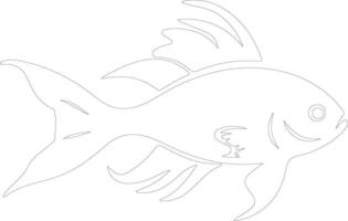 bonyfish outline silhouette vector