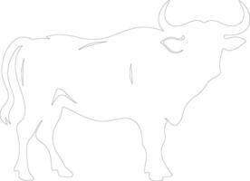 toro contorno silueta vector