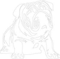 bulldog outline silhouette vector