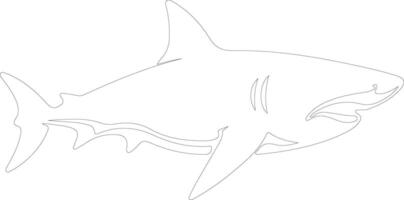 bullshark outline silhouette vector