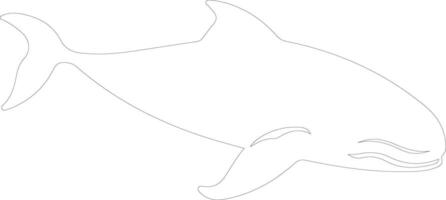 bowheadwhale outline silhouette vector