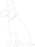 Doberman pinscher    outline silhouette vector