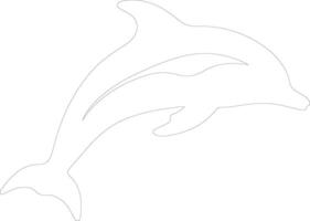 dolphin bottlenose   outline silhouette vector