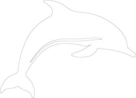 dolphin   outline silhouette vector