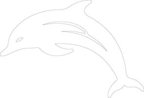 dolphin bottlenose   outline silhouette vector