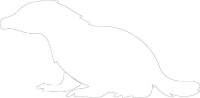 duck-billed platypus   outline silhouette vector