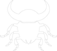 estiércol escarabajo contorno silueta vector
