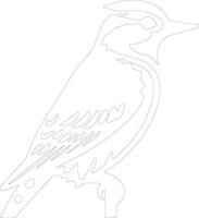 downy woodpecker    outline silhouette vector