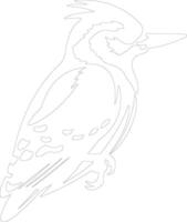 downy woodpecker outline silhouette vector