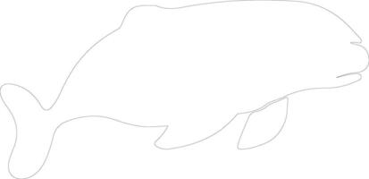 dugong    outline silhouette vector