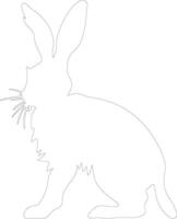 jack rabbit  outline silhouette vector