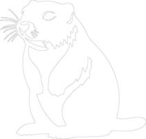 hyrax  outline silhouette vector