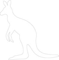 kangaroo  outline silhouette vector