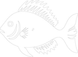 John Dory outline silhouette vector