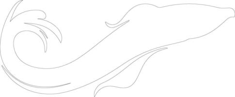 gulper eel  outline silhouette vector