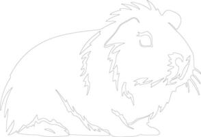 guinea pig  outline silhouette vector