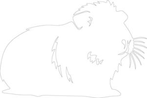 guinea pig  outline silhouette vector