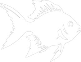 hatchetfish  outline silhouette vector