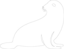 harp seal  outline silhouette vector