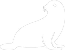 harp seal  outline silhouette vector