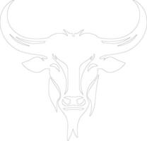 longhorn outline silhouette vector