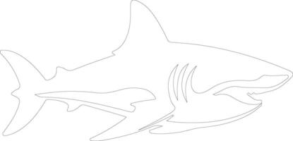 luminous shark  outline silhouette vector