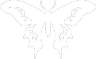 luna moth  outline silhouette vector