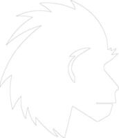 mandrill  outline silhouette vector