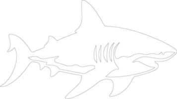 megalodon contorno silueta vector