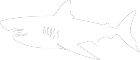 megalodon contorno silueta vector