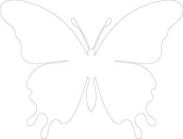 morpho butterfly  outline silhouette vector