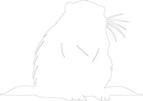 nutria contorno silueta vector