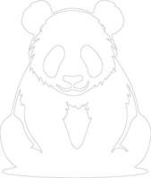 panda  outline silhouette vector