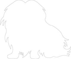 pekingese  outline silhouette vector
