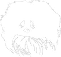 Pekingese  outline silhouette vector